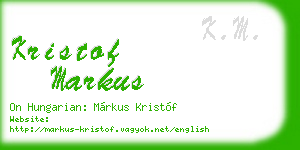 kristof markus business card